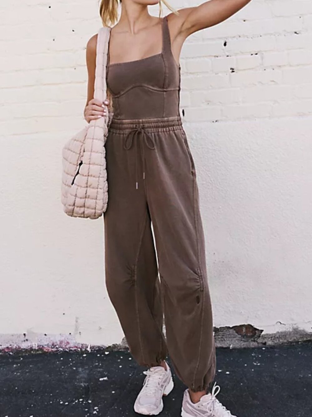 Like New FP Free People Movement Inbound Onesie Jumpsuit Dark Espresso Brown